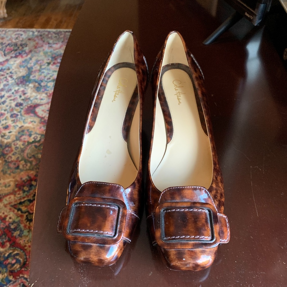 Cole haan leopard patent shoes. Worn 1x